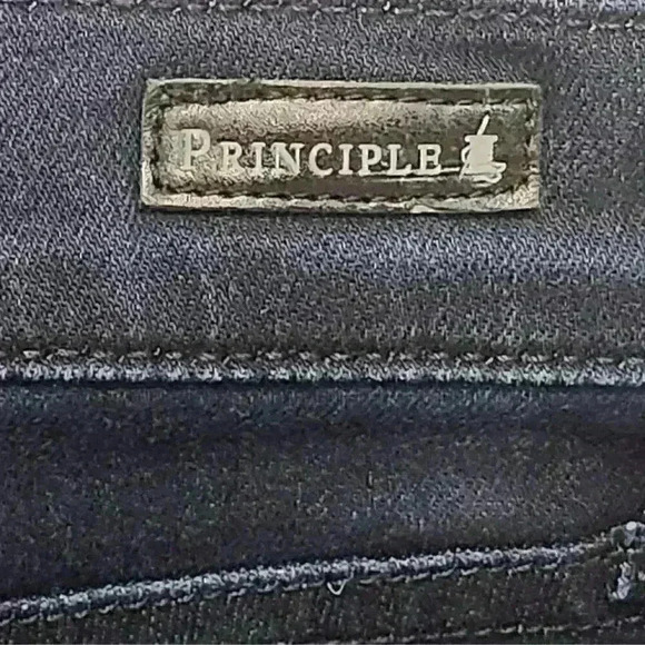 Principle Denim Innovators Gem Frayed Hem High-Rise Dark Wash Skinny Jeans - Picture 6 of 9